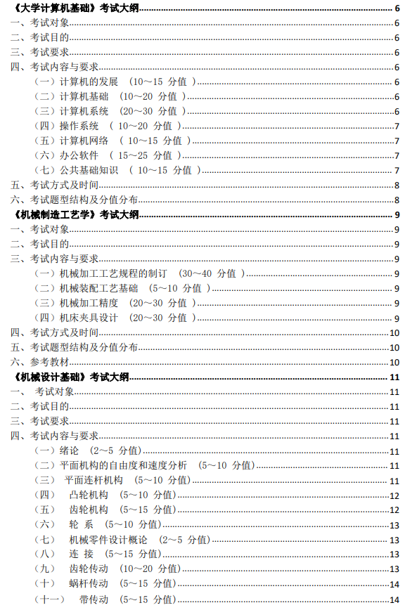 南華大學(xué)船山學(xué)院2022年專升本招生考試大綱