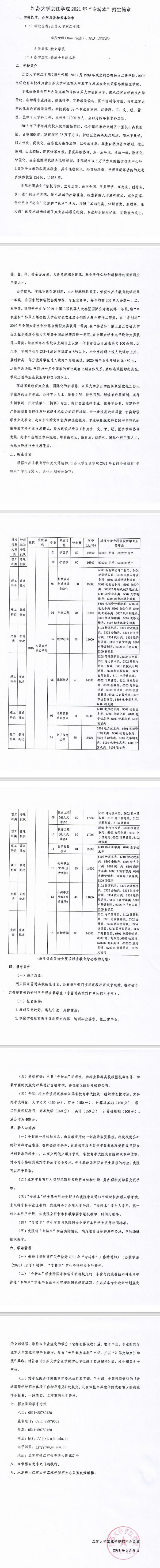 2021年江蘇大學(xué)京江學(xué)院專轉(zhuǎn)本招生簡(jiǎn)章