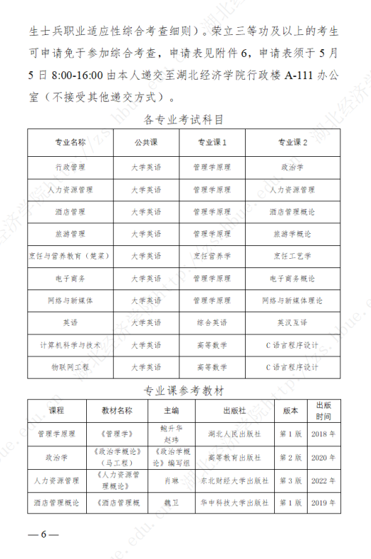 2023年湖北經(jīng)濟學(xué)院專升本招生簡章公布(圖6)