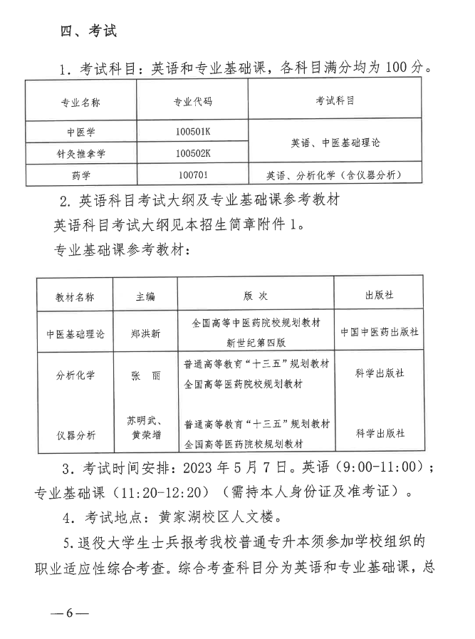 2023年湖北中醫(yī)藥大學(xué)普通專升本招生簡(jiǎn)章公布！(圖6)